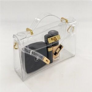 Transparent Stadium Handbag with Gold Accents. NEW!